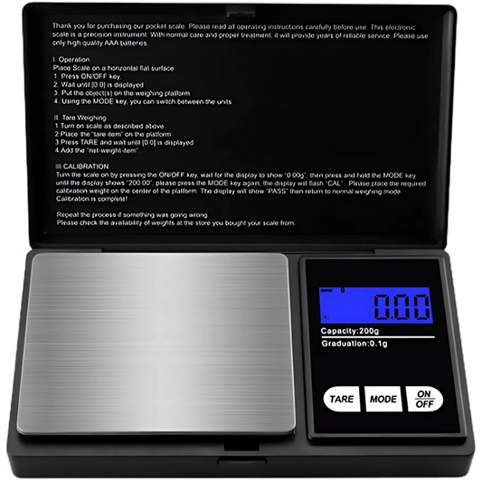 Cantar pentru bijuterii pentru minim 0.01 g, maxim 100 g, afisaj digital LCD, profesional, negru