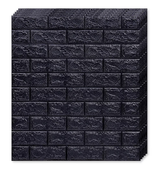 10 x Placi Tapet 3D 70 X 77 Cm "Negru" 3mm