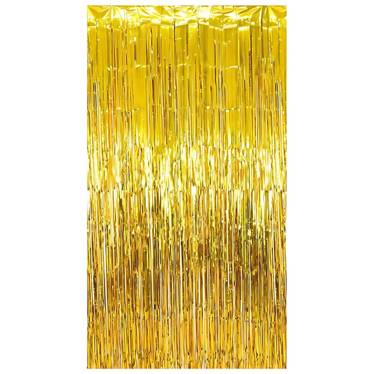 Perdea Decorativa din folie auriu metalizat, pentru petreceri aniversare