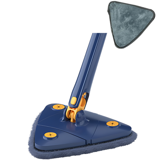 Mop triunghiular rotativ 360°, cu mod de stoarcere, albastru