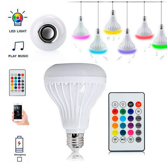 1+1 GRATIS: Bec Inteligent LED cu Difuzor Bluetooth și Telecomandă