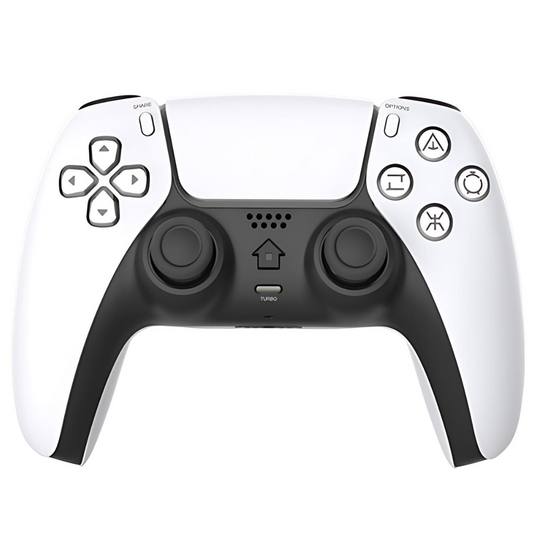 Controller wireless, compatibila consola PS5 cu jocuri de PS4/Android/PC, USB, alb/negru