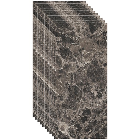 Placa de tapet SDEPOT®, grosime 2mm, dimensiuni 30x60cm, imitatie de marmura, maro inchis