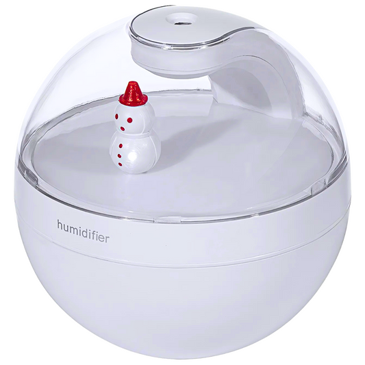 Difuzor aromaterapie SDEPOT®, cu lumina alba calda de veghe, functie silentioasa, pentru purificarea aerului, figurina om de zapada