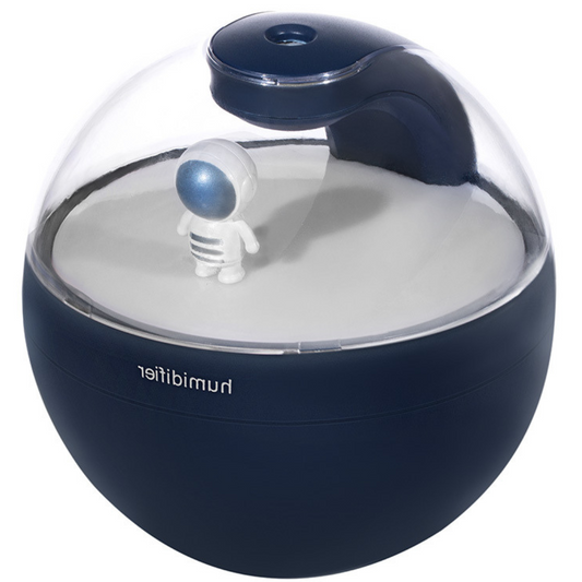 Difuzor aromaterapie SDEPOT®, cu lumina alba calda de veghe, functie silentioasa, pentru purificarea aerului, figurina astronaut