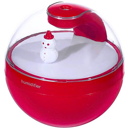 Difuzor aromaterapie SDEPOT®, cu lumina alba calda de veghe, functie silentioasa, pentru purificarea aerului, figurina om de zapada