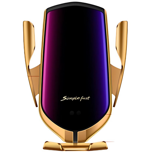 Incarcator wireless Qi auto si suport telefon, Universal, Auriu